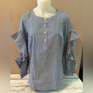 7 For All Mankind Striped Blouse - NWT